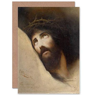 Wee Blue Coo PAINTING ALLEGORY CHRISTIAN DIEFENBACH FATHER FORGIVE THEM GREETINGS CARD