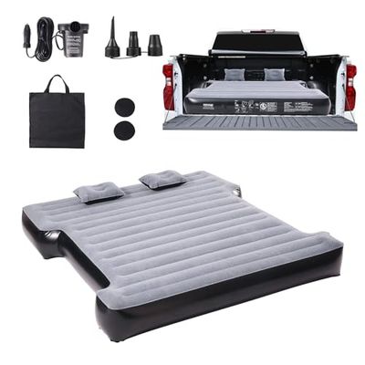VEVOR Luchtmatras voor vrachtwagenbed, volledig formaat, 168 tot 177 cm, opblaasbaar campingmatras met luchtpomp, compatibel met Silverado, RAM, F-serie, Sierra, Titan, Tundra