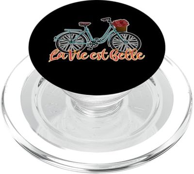 La Vie Est Belle Francés Bicicleta Francia Amante Francófilo PopSockets PopGrip para MagSafe