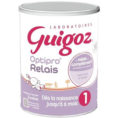 Guigoz Optipro Relais 1 Dès la naissance - Lait bébé 1er âge en poudre de 0 à 6 mois - Boîte de 800g