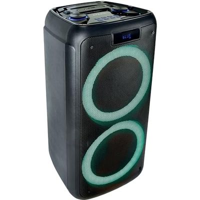Ibiza - FREESOUND400 - Enceinte Portable sur Batterie avec Bluetooth, USB, SD et AUX-in avec LEDs d’Ambiance - 400W - Noir