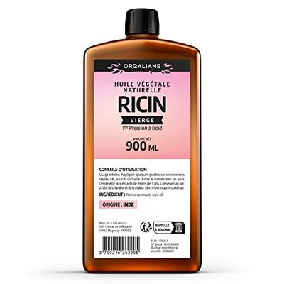 Olio di ricino 900 ml - Puro e naturale - barba, capelli, ciglia, unghie, pelle