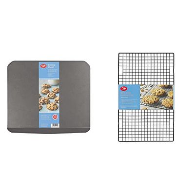 Tala Baking Sheet - Non-stick Baking Tray - Even Heat Distribution Oven Tray for Cookies & 10A21605 Cake Large Loaf Cooling Rack, Unknown, 40 x 25cm, Black