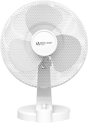 Tafelventilator 45 Watt metaal ABS 3 bladen 3 snelheden diameter 40 cm oscillerend (wit)