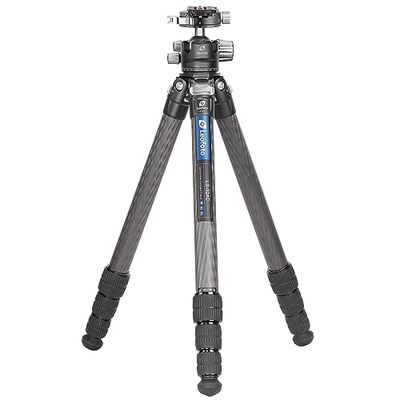 Leofoto - Ranger - Treppiede in carbonio con testa a sfera - Sistema Twist-Lock- Gambe regolabili in 3 angoli - Ideale per fotografia macro - LS-324C+LH-40PCL