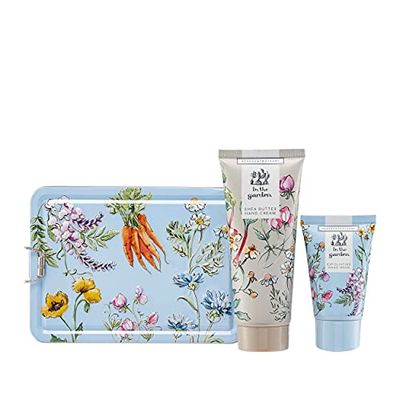 Heathcote & Ivory In The Garden Hand Care Tin, 100ml Hand Cream and 50ml Exfoliating Hand Wash