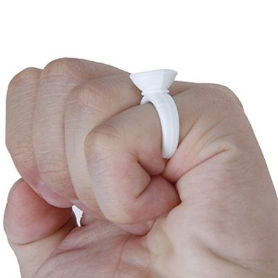 Pro Beauty Supplies 100 Pack Makeup Glue Rings Tattoo Glue Holder Disposable Plastic Nail Art Eyelash Extension Rings x