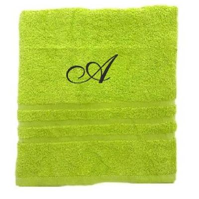 Asciugamano con monogramma personalizzato Asciugamano con monogramma ricamato Lettera Nome Asciugamano personalizzato iniziale Asciugamano in cotone Regalo personalizzato (100 x 50 cm, Verde)