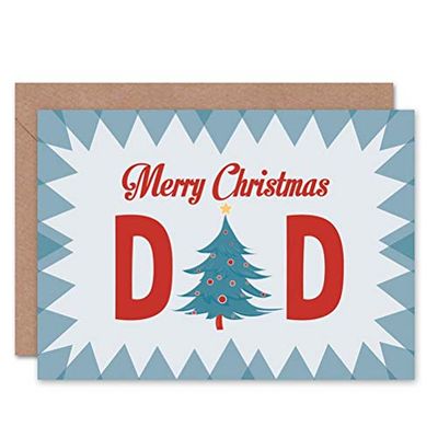 Wee Blue Coo CARD CHRISTMAS XMAS MERRY DAD FATHER TREE DESIGN PRESENT GIFT