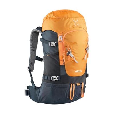 Mochila de travesia con espalda ventilada de 30 L. C: Naranja/Azul T: U