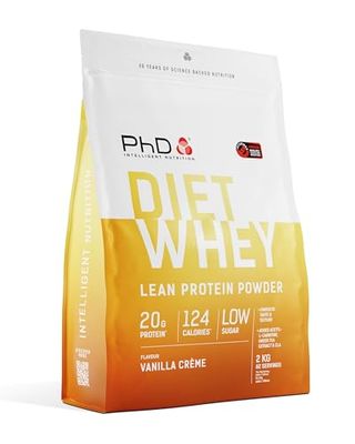 PhD Nutrition Diet Whey Protéine en poudre 2kg Crème vanille - Poudre pour accompagner un régime, avec 20g de protéines par portion, Informed Protein (l’aspect de l’emballage peut varier)