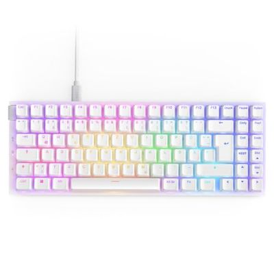NZXT Function 2 MiniTKL - 2024 Clavier de Jeu Optique Tenkeyless - Éclairage RVB - Taux de requête 8K - Commutateurs d'option linéaire - Déclenchement réglable - Échange à Chaud - Blanc DE (QWERTZ)
