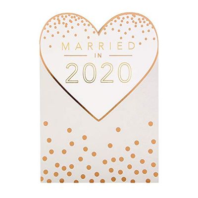 Getrouwd in 2020 Huwelijksfeestkaart van Hallmark - Gesneden Ontwerp