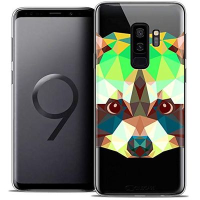 Caseink Fodral för Samsung Galaxy S9+ / S9 Plus (6.2) fodral [kristallgel HD kollektion polygon djur tvättbjörn design - mjuk - ultratunn - tryckt i Frankrike]