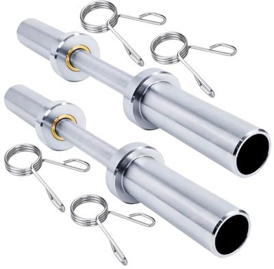 G5 HT SPORT Olympische dumbbell, 51 cm, diameter 50 mm, met of zonder sluitingen, gekartelde handgreep 28 mm, power training, (olympisch dubbel stuur met veren Ø 50 mm)