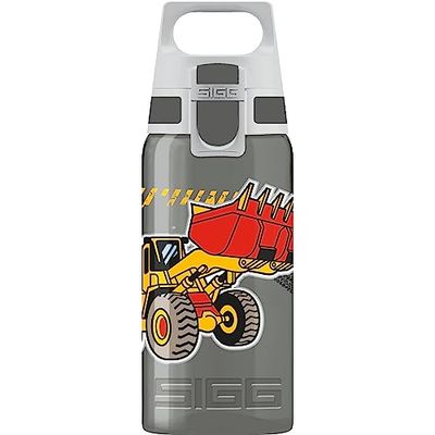 Sigg - Gourde Enfant - Viva One Construction - Convient Aux Boissons Gazeuses - Étanche - Lavable Au Lave-Vaisselle - Sans BPA - Pour École & Sport - Gris Motif Chantier - 0,5L