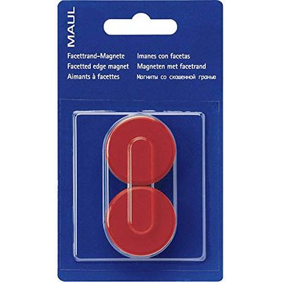 MAUL Aimants MAULpro résistance 2 kg diamètre 34 mm 2 pièces rouge