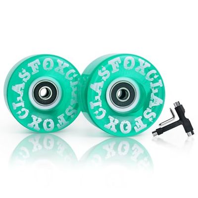 CLAS FOX Lot de 8 Roues de Patins à roulettes 78A pour intérieur ou extérieur 65 x 35 mm avec roulements ABEC-9 (Vert)