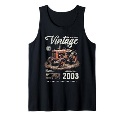 Birthday Farmer Vintage Tractor Born nel 2003 Canotta