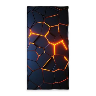 Herding Serviette de Bain en velours Effet 3D Lava, 75x150 cm, 100% coton, Velours