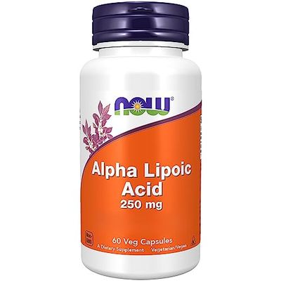 Now Foods, Alpha-Lipoic Acid, 250mg, Alta Dosificación, 60 Cápsulas veganas, Testado en Laboratorio, Sin Gluten, Vegetariano, Sin Soja, Sin OGM
