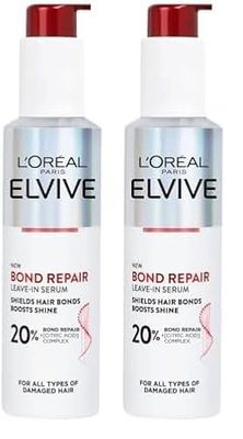 L'Oreal Paris Elvive Bond Repair Leave-in Serum, for Damaged Hair, for Deep Repair, Bonding Hair Care, 150ml (Pack of 2)