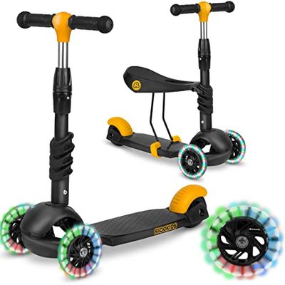 Cubi Ricokids 3-in-1 kinderscooter met balans met zitting, zwart