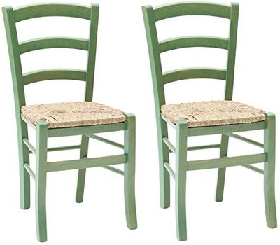 KONTE.DESIGN Set di 2 sedie CENISIA in legno, Verde, 42 x 43x 88 cm