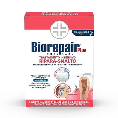 Biorepair, desensibiliserande behandling, behandling för känsliga tänder, reparation av nagellack, specifik behandling, 50 ml med bite ingår