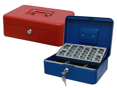 BISMARK 8430173176196 Caja CAUDALES C/Bandeja para Monedas GDE, Negro, Estandar