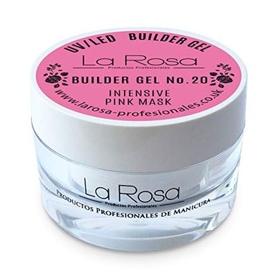 La Rosa - BUILDER - gel de construcción rosa para lámparas UV, gel de construcción para lámparas UV - 30 ml (INTENSIVE PINK MASK)