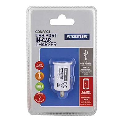 Status 5022822195615 1 Porte USB caricabatteria da Auto Bianco 1.0 ma