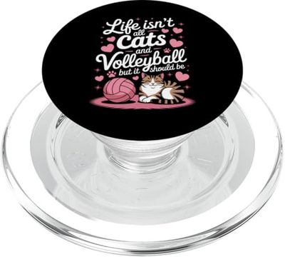 Gatos Y Voleibol Divertido Voleibol PopSockets PopGrip para MagSafe