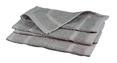 Gözze - Asciugamano Piccolo, Set da 4 Pezzi, Morbido e Assorbente, 100% Cotone, 30 x 30 cm - Argento