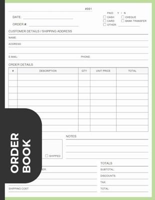 Order Book: Detailed Record of Individual Sales Orders and Customer Information | Perfect for Small Businesses