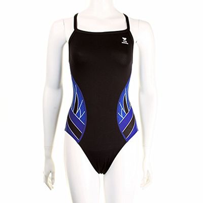 TYR Diamondfit 'Swimming Splice-Costume da Ragazza, Multicolore - Multi-Coloured - Navy/Noir, FR : 10 Ans (Taille Fabricant : 28)
