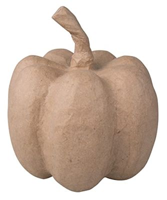 Rayher Papier Mache Pumpkin for DIY Autumn or Halloween Decorations, Seasonal Papier Maché Shape to Decorate, Diameter 15cm, brown, 67385000