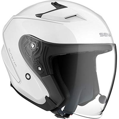 SENA Casque Jet avec Bluetooth Intégré (Blanc, M)