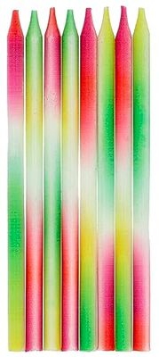 Folat 24190 Taartkaarsen Neon Delight-10 cm-24 stuks verjaardagskaarsen voor verjaardag, verjaardagsdecoratie, voor kinderfeesten, bruiloften, bedrijfsfeesten, jubilea, meerkleurig, 10 cm