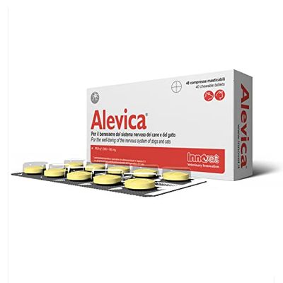 Alevica, Alimento complementare per il Benessere del Sistema nervoso a base di PEA-q per Cani e Gatti, mantiene l'Equilibrio Fisiologico del Sistema Nervoso - Confezione da 40 compresse masticabili
