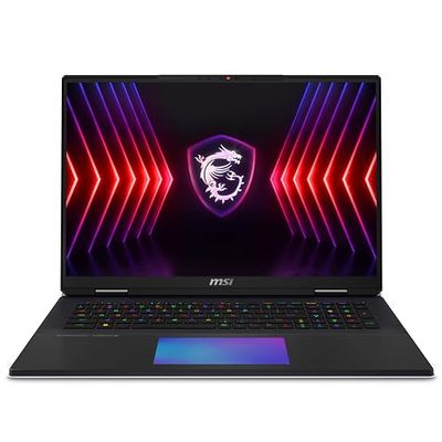 MSI Titan 18 HX A14VIG-018FR Intel® Core? i9 i9-14900HX Ordinateur portable 45,7 cm (18") UHD+ 32 Go DDR5-SDRAM 2 To SSD NVIDIA GeForce RTX 4090 Wi-Fi 7 (802.11be) Windows 11 Pro Noir