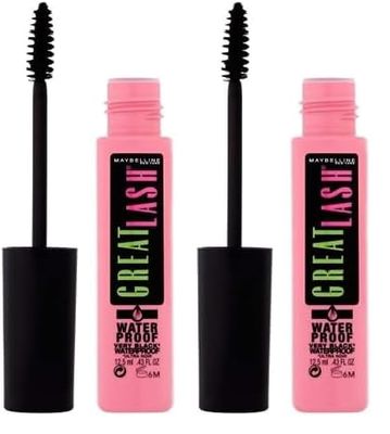 Maybelline Mascara Great Lash WTP Very Black 12.5ml (Pack of 2)