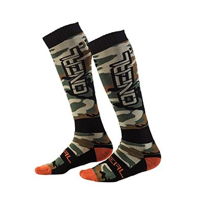 O'NEAL Meias de motocross | motociclismo Enduro | material que absorve o suor, malha reforçada, tecido durável | Meias PRO MX WOODS CAMO | preto verde | tamanho único