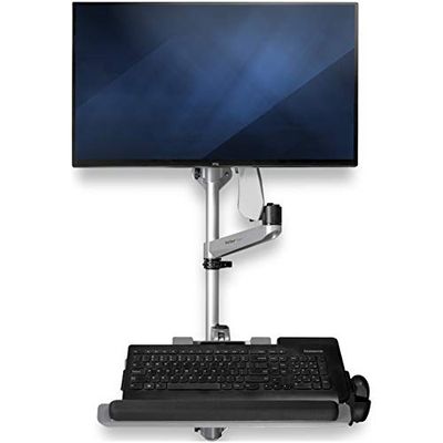 StarTech.com Estación de Trabajo de Montaje en Pared - para 1 Monitor de hasta 30" - con Brazo Articulado y Soporte de Teclado