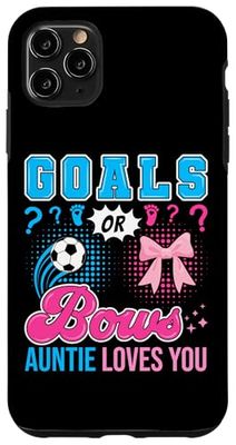 Goals or Bows Auntie Loves You Gender Reveal Soccer Case for iPhone 11 Pro Max