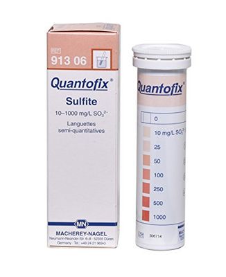 Quantofix 1138896 Lot de 100 bâtonnets de test pour sulfite 6 x 95 mm