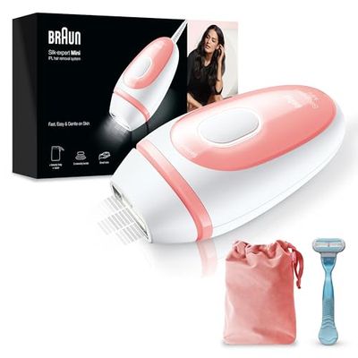 Braun Silk·expert Mini PL1014, Épilateur À Lumière Pulsée, Épilation Semi-Définitive, Blanc/Rose, Avec Pochette De Voyage, Format Compact Pour Les Déplacements, Alternative Au Laser