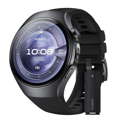 HUAWEI Watch 5, 46mm Smartwatch, + Sound Joy 2 Negro, Multi-Sensor Revolucionario X-Tap, SpO2 con la Yema del Dedo, Health Glance, ECG, HRV, eSIM, Android & iOS