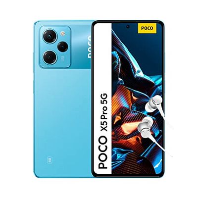 Xiaomi POCO X5 Pro 5G Smartphone och hörlurar, 8 + 256 GB mobiltelefon utan avtal, 6,67 tums 120 Hz FHD + AMOLED DotDisplay, 108 MP huvudkamera, 5 000 mAh, 67 W Turbo Charge, blå (tysk version)