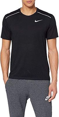Nike M NK BRTHE Rise 365 SS, T-Shirt Uomo, Black/Reflective Silv, M